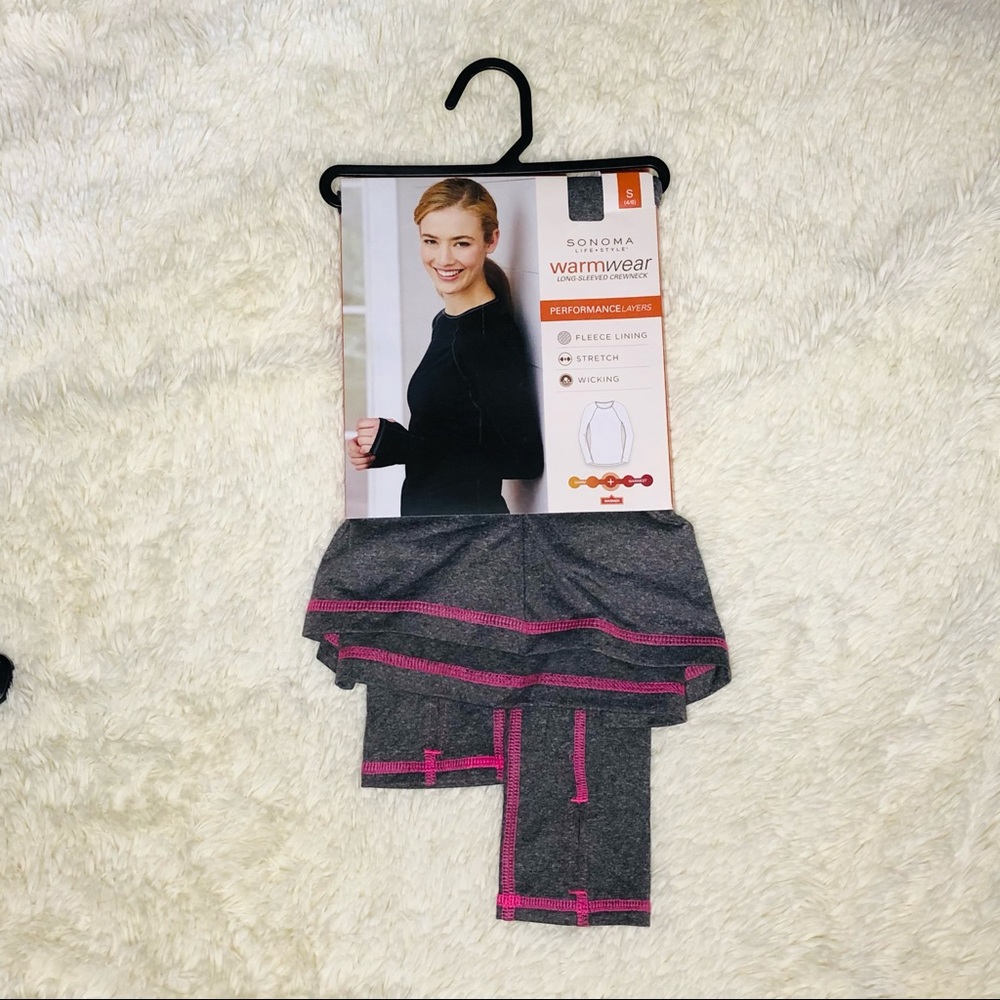 Sonoma Warmwear Grey Top with Thumb Holes Size S